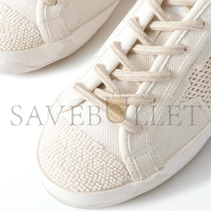 GOLDEN GOOSE SUPER-STAR LEATHER-TRIMMED BEADED CANVAS SNEAKERS GWF00101.F007301.60338